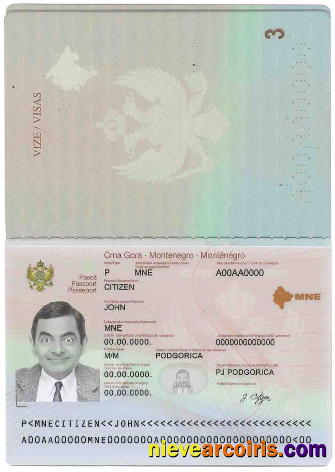 Montenegro passport
